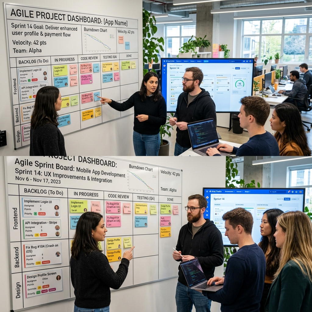 تنسيق تطوير تطبيق توصيل بالـ Agile slide 1